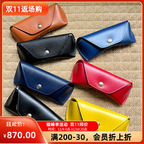 New British Royal Ettinger British handmade black calfskin glasses case storage box