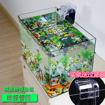 High Definition Transparent Hot Bend Square Glass Eco Gold Fish Tank Creative Cylinder Small Desk Aquarium Eco-scape