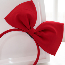 Girl hair accessories children Red big bow hair band Black hair band New year New year headdress Snow White headband