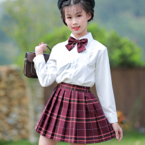 Children JK uniforms spring clothing suit genuine full set of spring and autumn academy 2022 new girls skirt checkered short dress