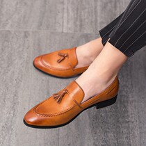 Spring tip shoes men and Korean edition 2020 new online red mens shoes Yun hair bean bean shoes