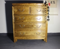 Golden silk Nanmu furniture Chest of drawers lockers storage cabinets bedroom furniture solid wood frame Nan tenon and mortise and tenon handmade customization