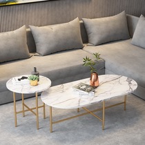 Norse designer marble coffee table combination simple modern small apartment table living room Oval small coffee table