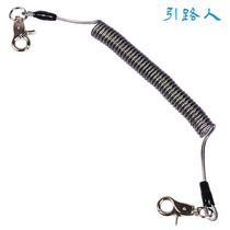 Guide the wayman reinforced 2 meters stainless steel wire missed rope Telescopic rope hanging buckle anti-loss rope 20kg tension