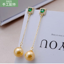 925 Silver Ear Ring Ear Spikes PEARL DIY MATERIAL ACCESSORIES EARDROPS EMPTY TOT INLAID ZIRCON GOLD PLATED HANDMADE