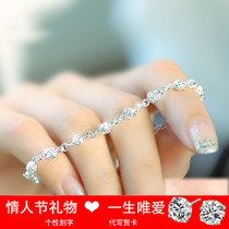 Jin Liufu S990 pure foot silver bracelet female Korean version simple personality new product student Mori couple bracelet to send girlfriend