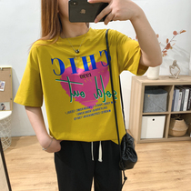 Large - code printed short - sleeved T - shirts 2022 summer new Han - shan collar loosely and thin leisure tide