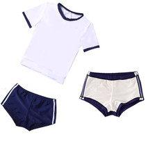 Japan Split Japanese Style Flat Corner Pants Swimsuit Woman Cute Day Ensemble Dead Bank Water Gymnastics Suit Student Swimsuit Bubble Hot Springs