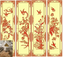 Flowers Good Moon Round Large Wardrobe Door Panel Big Wardrobe Wood Sculpture wood Grey Plot Fine Sculpture Picture Book Cabinet Door Panel Antique Furniture