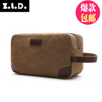 Summer Days Mens Style Canvas Large Capacity Temperament Hand Grab Bag Casual Multifunction Mobile Phone Zero Money Key Bag