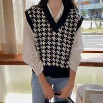 Autumn clothes 2022 new autumn gig knit waistcoat for womens spring and autumn net red vests with small kan shoulder waistcoat