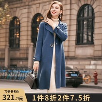 21 winter New Fashion temperament simple commuter slim long warm double-sided niece coat womens woolen coat