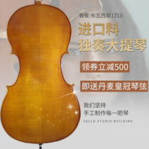 Baoyue family imported solid wood Italian European material cello solo Adult master handmade performance grade cello