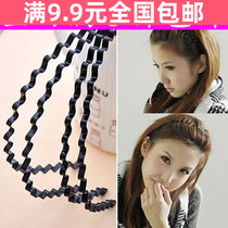  Full 9 9 creative widening and thickening elastic ultra-simple and practical black wavy hair band Hair accessories headdress headband