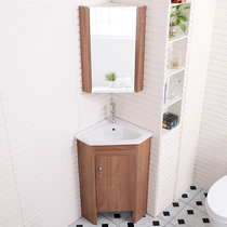 Gobiges triangle mirror cabinet combination floor-standing turning bathroom cabinet washbasin hanging cabinet wall storage side cabinet