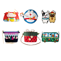 Satchel bag large collection shoulder bag non-woven childrens handmade teaching aids fabric diy material bag no cut