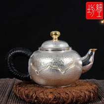 Fine workshop Japan silver pot full handmade tea set emergency kettle small bubble teapot sterling silver 9999 sterling silver pot