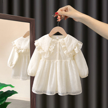 Girl dress spring and autumn 2021 New Korean version of female baby long sleeve princess dress children childrens skirt