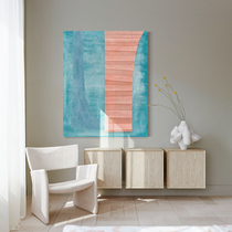 LWD ART original hand-painted) Nordic postmodern blue hanging painting living room entrance handmade abstract decorative oil painting