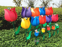 Windmill outdoor decoration windmill Tulip windmill Pastoral windmill Scenic windmill Plastic windmill wholesale