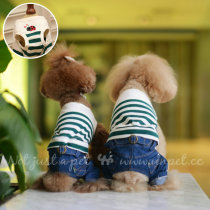Unpet Treasure pets Puppy jacket Seven Stars Ladybug Pure Cotton Casual Striped Knit Pro short sleeves