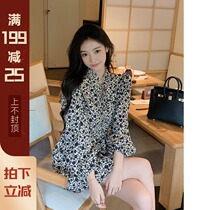 XUELI Sydney women vintage floral long sleeve dress women 2021 early Autumn New elegant bubble sleeve shirt