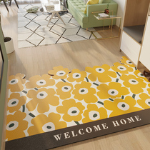 Net red small flower doorway waterproof anti-slip ground mat Home Entrance PVC Foot Mat Can Cut Light Lavish Wash-Free Mat Rug