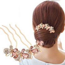 Bow hair accessories Korean hairclip card ball head hair curler water drill comb hairpin comb hairpin hairpin