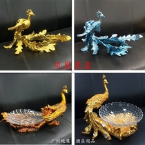 Ktv European luxury creative phoenix fruit plate home accessories ornaments resin crafts high-profile gift