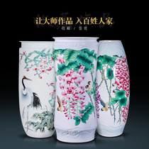 Jingdezhen ceramic master full hand painted pastel large vase Chinese home decoration collection vase ornaments