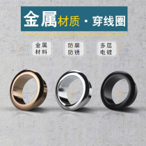 Computer desk hole hole desktop desktop metal wiring box round decorative ring open cover