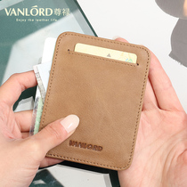 Leather mens card bag multifunctional simple ultra-thin card clip Korean leisure business first layer cowhide drivers license leather case