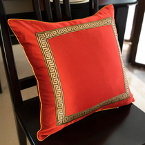  Cushion New Chinese style red festive waist pillow Chinese style modern wedding pillow ring chair Sofa bed head backrest customization