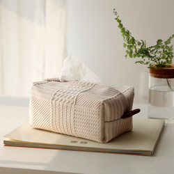 Muye Soft Waxy Fabric Tissue Box Home Simple Tissue Bag Paper Storage Bedside Tissue Box Tissue Cover