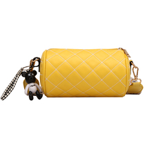 Foreign style small bag women 2020 New Tide Korean version of Joker shoulder bag wide shoulder strap diamond shoulder fashion cylinder bag