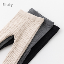 Elfairy children line pants baby hit bottom pants cotton linen twist knit pants girl warm pants comfortable with play
