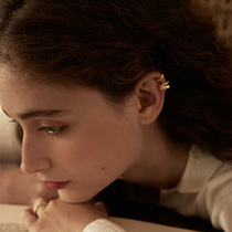 EORO asymmetrical ear clip Womens summer without pierced ears French light luxury Sterling silver niche design Advanced sense painless ear bone clip