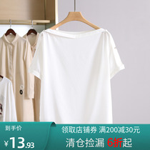 Promotional price 19 9 Shi series one-shoulder fashion casual chiffon shirt brand counter withdrawal hot sale female 21 spring