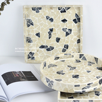 High-end imported handmade shell tray fruit plate jewelry storage Nordic model house creative home soft furnishings