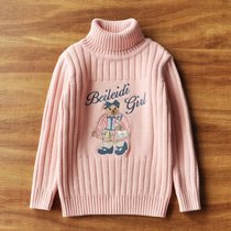 Girls sweater 2020 new childrens high neck base shirt female big child thickened pure cotton thread foreign style autumn and winter white