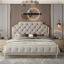 Solid wood bed 1 8 m 1 5 m Double log beds modern minimalist Eurostyle bedroom furniture storage wedding bed