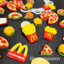 Simulation Food Food Play Apple Pisa Burger Fries Resin Decoration DIY Drop Glue Cream Cell Phone Shell