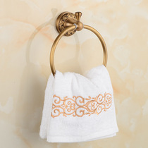 Antique towel ring free hole copper towel hanging ring European style round towel rack Bathroom towel ring wipe vintage hand towel
