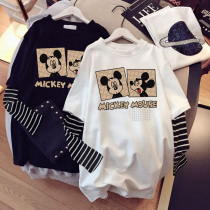 Long-sleeved t-shirt womens top medium-long new Korean ins tide womens base shirt spring and autumn large size loose cotton