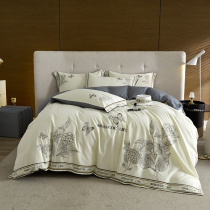 Bed Cube 2022 New cotton ecological grinding light luxury abstract embroidery four - piece series