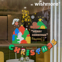 wishmore Christmas Electrostatic Sticker Original Shop Glass Door Catch Christmas Tree Window Sticker Decoration