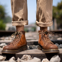 Martin Boots Man Middle Help Fall Retro Mens Shoes High Help Tooling Boots Male Boots Inron Wind Boots Men 100 Hitch Boots