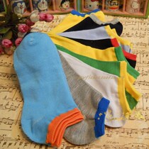 Clear foreign trade Mens color side boat Socks sports contrast short socks low socks solid color spring socks all mens socks
