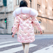 Italian Erginio girl down jacket long thick 2021 foreign white duck down bright winter coat