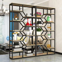  Nordic wrought iron bookshelf bookcase floor partition Living room shelf display rack display simple modern creative bookshelf